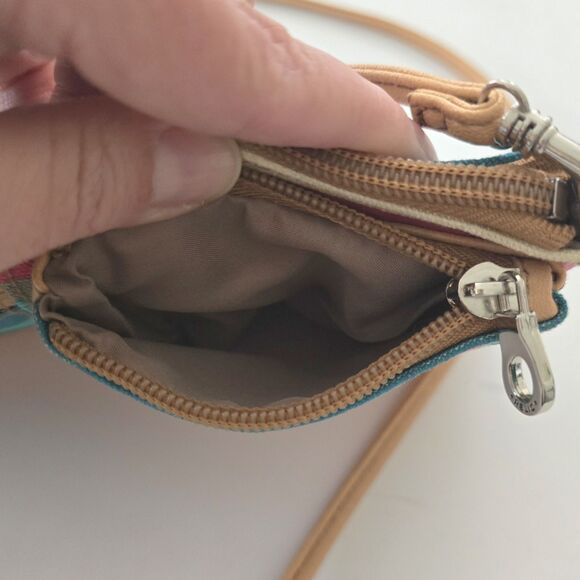 Relic Retro Rainbow Striped Canvas Crossbody Bag Wristlet Colorful Purse‎ - Picture 7 of 13